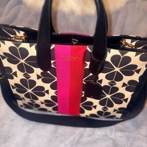 Kate Spade Large Manhattan Black and Pink Floral Tote Bag, price negotiable :)
